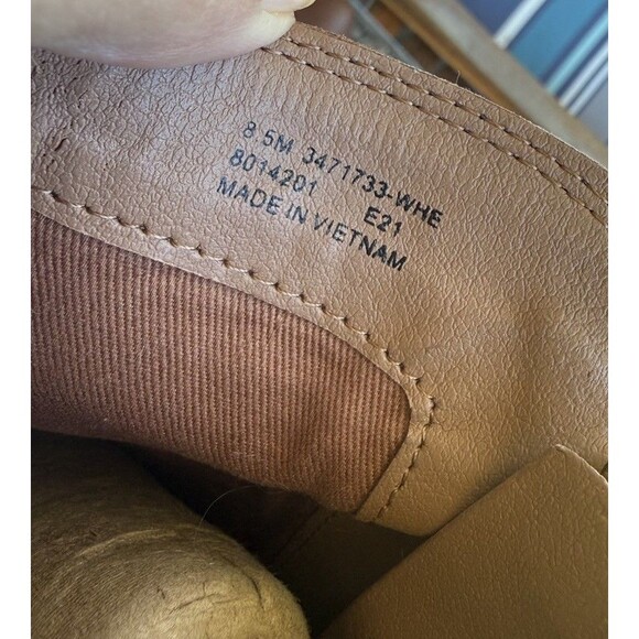 Frye Boots Judith Womens 8.5M Side Zip Ankle Bootie 3471733-WHE Brown Heels - Picture 7 of 8